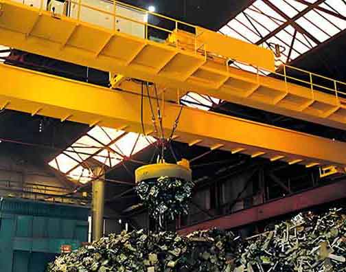 Electromagnetic Crane Solutions for Steel Mills, Scrap Yards and Foundries